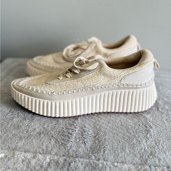 Dolce Vita Dolen Cream Textured Platform Sneakers‎ NEW 8.5 - Picture 7 of 8